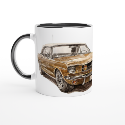 Mug en céramique blanche 325 ml (11 oz) avec intérieur coloré ford Mustang à personnaliser