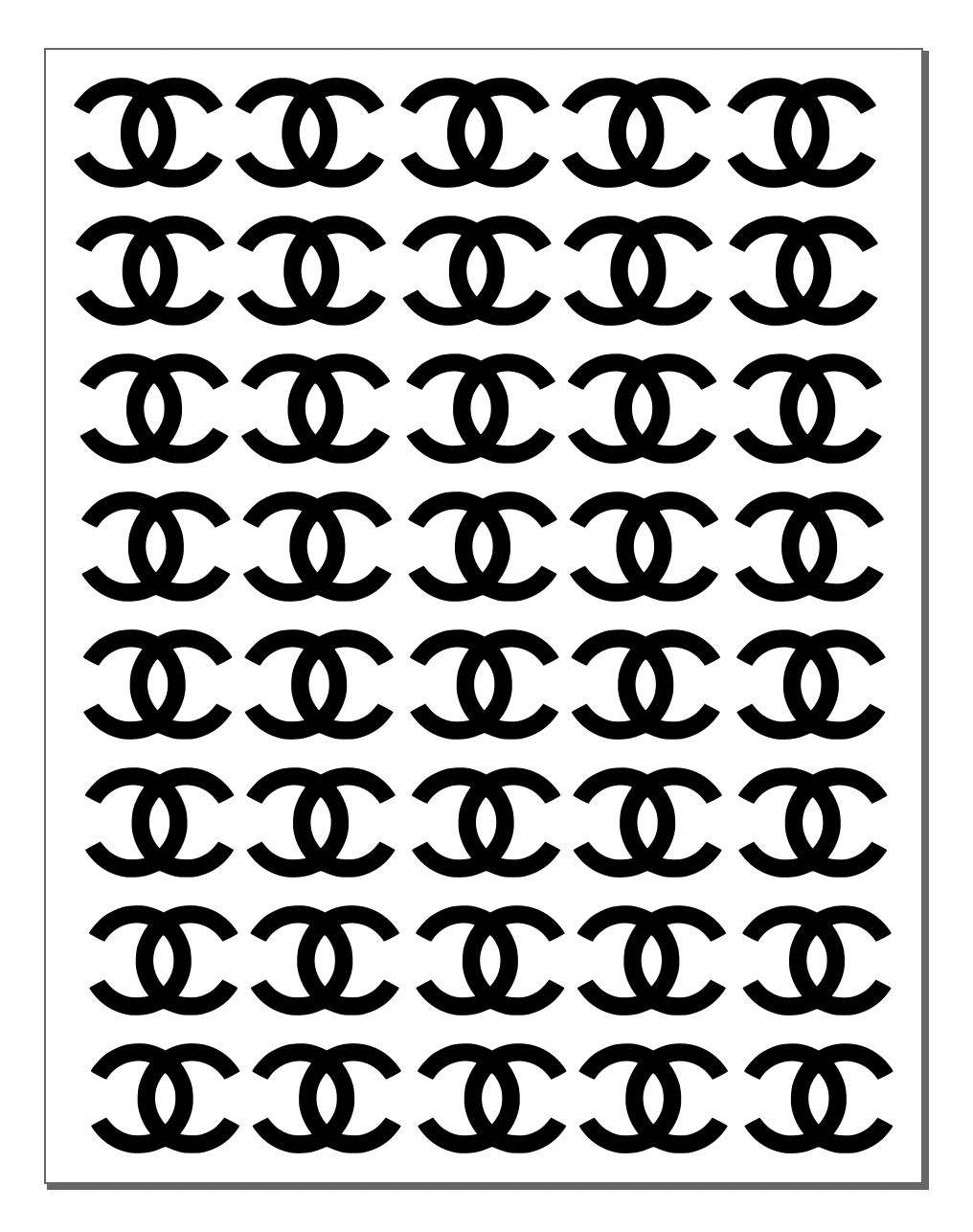 シャネルの粘着ステッカー 40 枚、お好みのサイズと色 – デコ