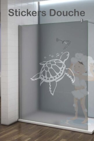 Autocollant douche tortue marine