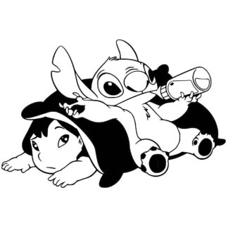 Sticker autocollant Lilo et Stitch biberon