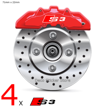Kit 4 stickers étrier de frein Audi S3
