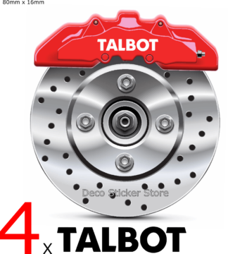 Kit 4 stickers étrier de frein Talbot