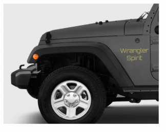 Lot de 2 stickers ailes 4x4 côté texte personnalisé wrangler jeep
