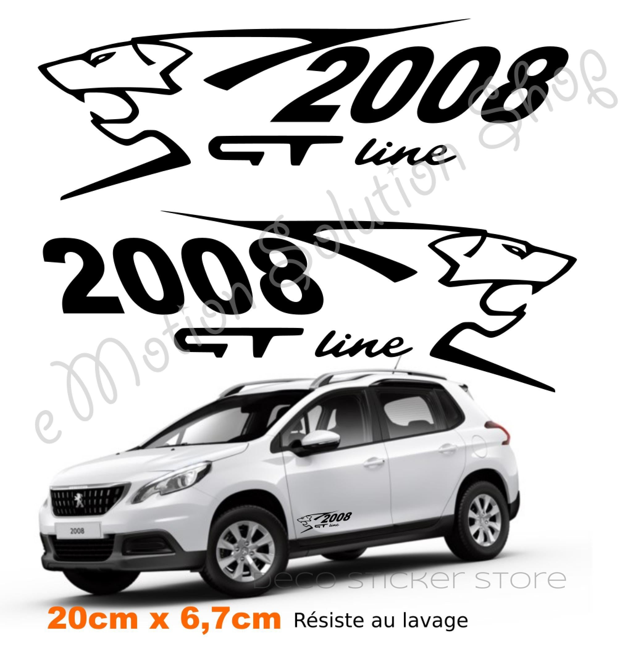 Lot de 2 stickers autocollants Peugeot 208 gt line- - Déco Sticker  Store-8.99€