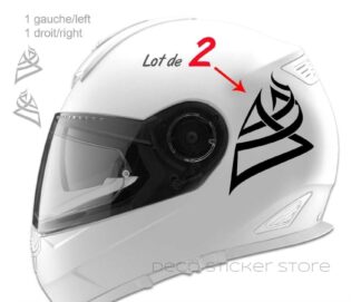 Lot de 2 stickers autocollants casque moto tribal