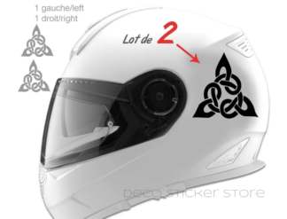 Lot de 2 stickers autocollants casque moto triqueta