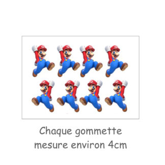 Lot de 8 gommettes adhésives Mario bross
