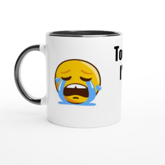 Mug en céramique blanche 325 ml (11 oz) avec intérieur coloré Happy sad
