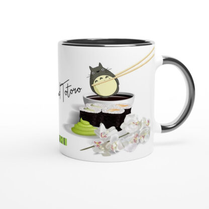 Mug en céramique blanche 325 ml (11 oz) avec intérieur coloré sushi