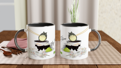Mug en céramique blanche 325 ml (11 oz) avec intérieur coloré sushi