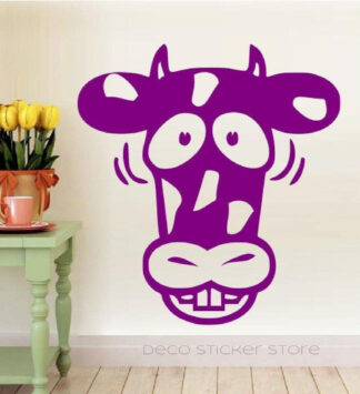 Sticker Autocollant Vache rigolote à personnaliser