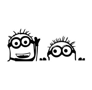 Sticker autocollant 2 minions curieux Deco Sticker Store