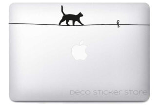 Sticker autocollant Chat Funambule pour MacBook