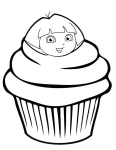 Sticker autocollant Dora cup cake Deco Sticker Store
