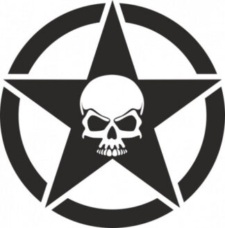 Sticker autocollant Etoile 4x4 tête de mort crâne skull jeep
