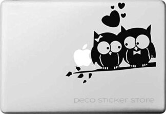 Sticker autocollant MacBook Hiboux Love