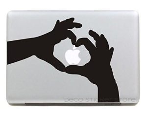 Sticker autocollant MacBook Mains Love