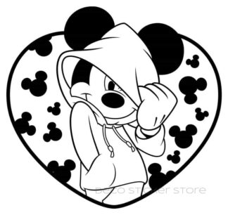 Sticker autocollant Mickey street coeur