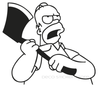 Sticker autocollant Omer Simpson avec hache