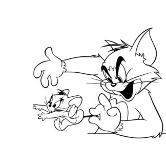 Sticker autocollant Tom et Jerry