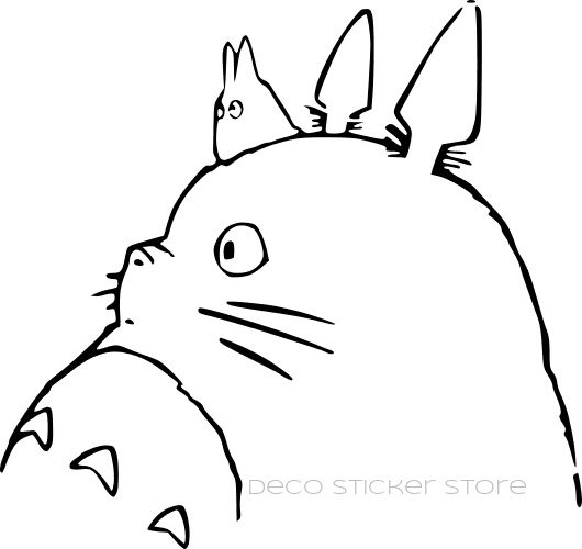 となりのトトロ 線画イラスト ステッカー トトロ 1 ステッカー – DecoStickerStore