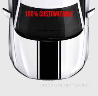 Sticker autocollant bande liseret double capot de voiture