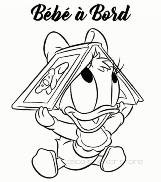 Sticker autocollant bébé à bord disney