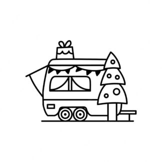 Sticker autocollant caravane de Noël