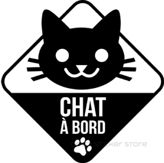 Sticker autocollant chat à bord