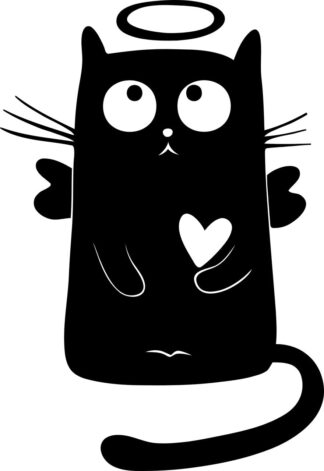 Sticker autocollant  chat ange