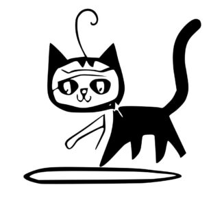 Sticker autocollant chat halloween