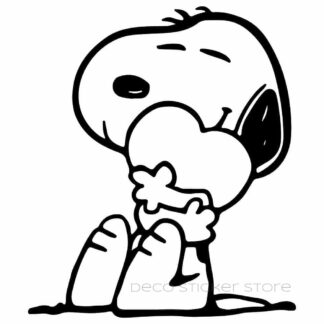 Sticker autocollant chien Snoopy coeur