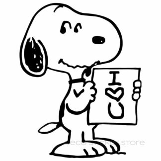 Sticker autocollant chien Snoopy love