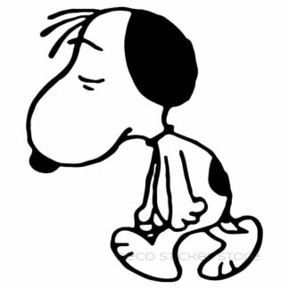 Sticker autocollant chien Snoopy triste