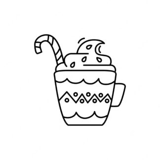 Sticker autocollant chocolat chaud de Noël