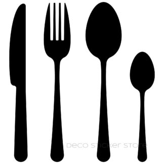 Sticker autocollant  couverts cuisine