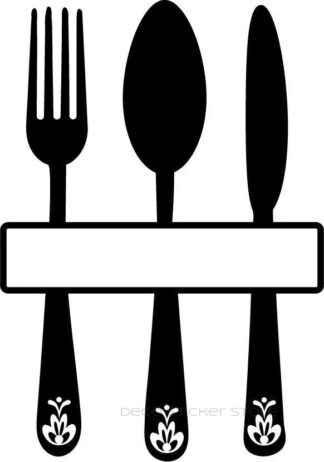 Sticker autocollant  couverts cuisine à personnaliser