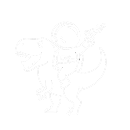 Sticker autocollant dinosaure et cosmonaute