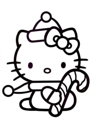 Sticker autocollant hello Kitty Noël