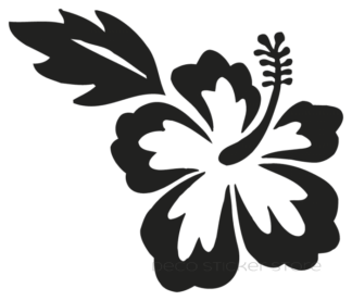 Sticker autocollant hibiscus gauche