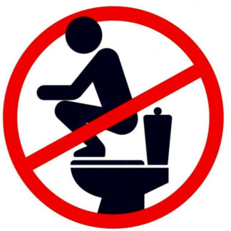 Sticker autocollant imprimé wc assis
