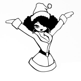 Sticker autocollant jolie mère Noël