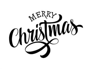 Sticker autocollant joyeux Noël écrit en anglais