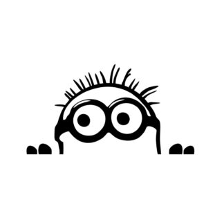 Sticker autocollant  minion curieux