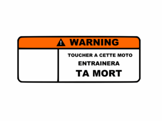 Sticker autocollant moto warning à personnaliser