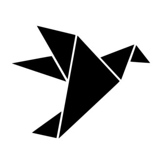 Sticker autocollant origami oiseau