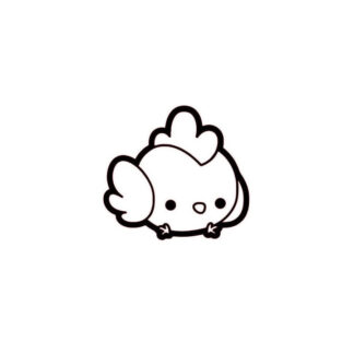 Sticker autocollant  poussin poule poulet manga