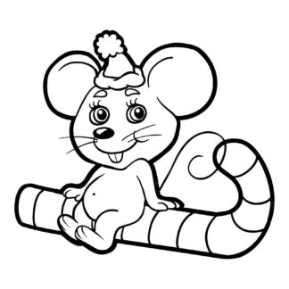 Sticker autocollant souris de Noël