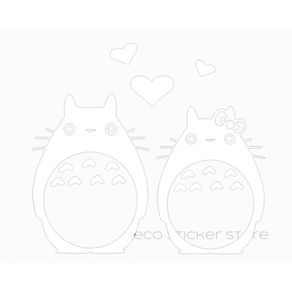 Sticker autocollant tailles et couleur au choix mon ami Totoro coeurs