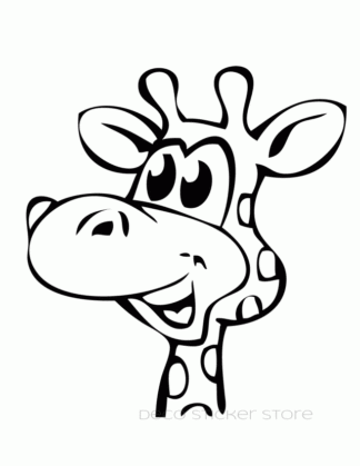 Sticker autocollant tête de girafe